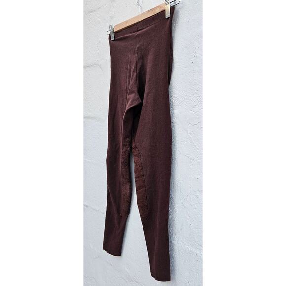 Vintage 90s Equestrian Design Riding Pants Small Brown Pull On Leggings Suede - Picture 3 of 12